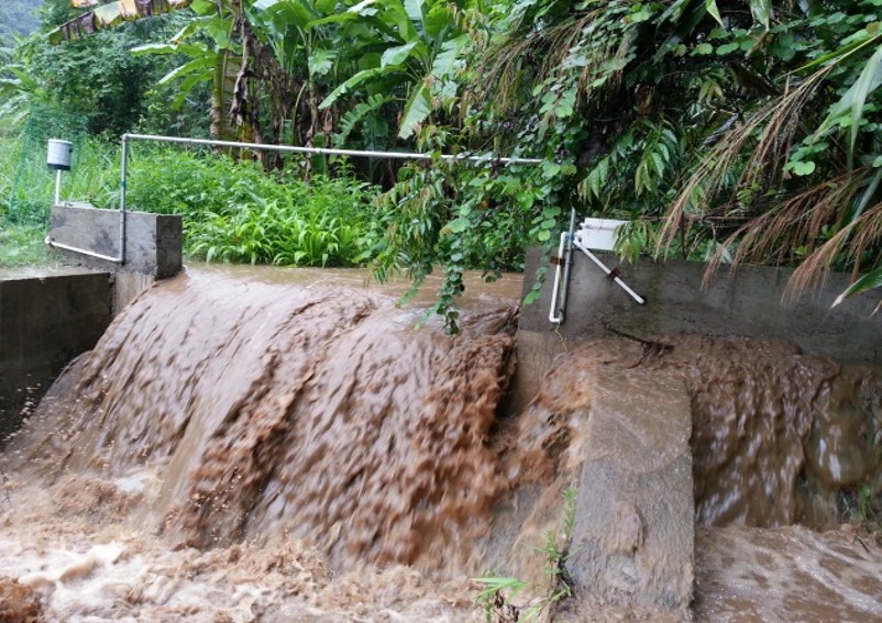 Sediment discharge from watershed during heavy rainfall